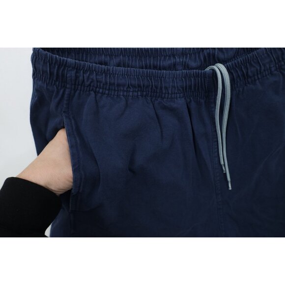 Vintage Reebok Mens Size Medium Faded Spell Out Above Knee Shorts Navy Blue - Picture 6 of 11